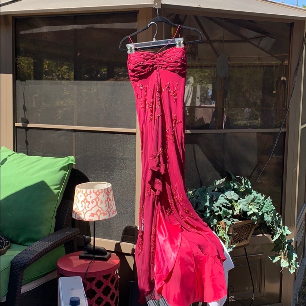 Scala Gorgeous Beaded Spaghetti Strap Dress